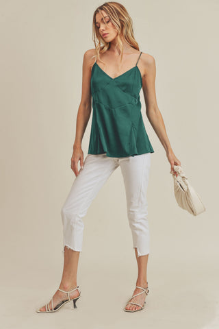 Emerald Satin Tie Tank