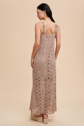 Mushroom Crochet Maxi Tank Dress