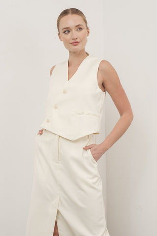 Cream Tailored Vest